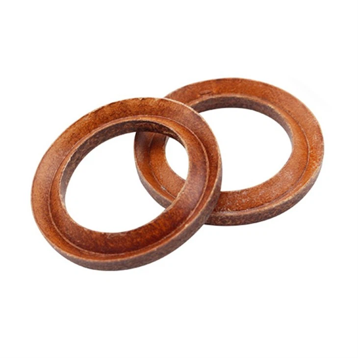 Vee Packing Leather Chevron Rings